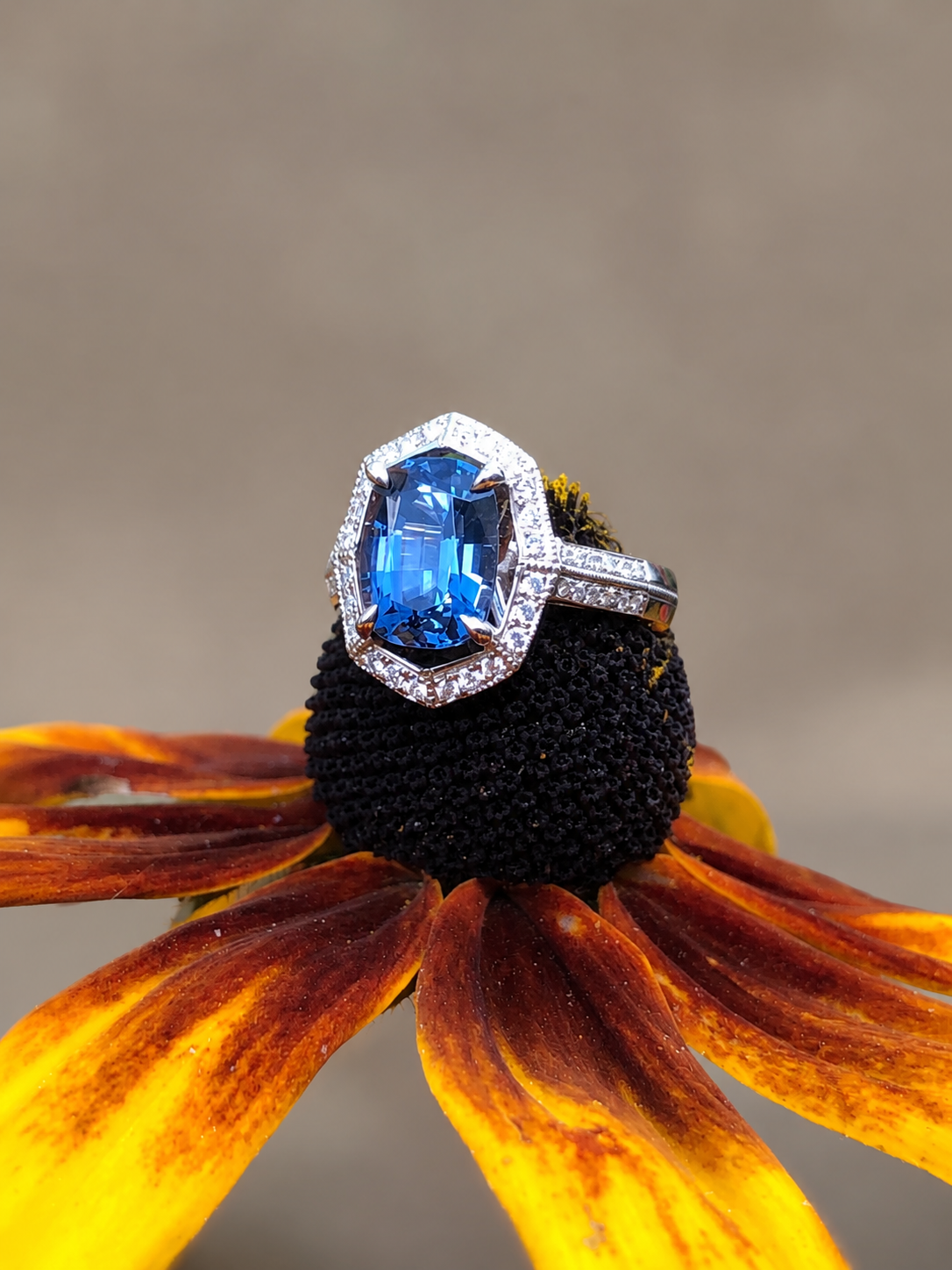 Azure Legacy Ring with Spinel